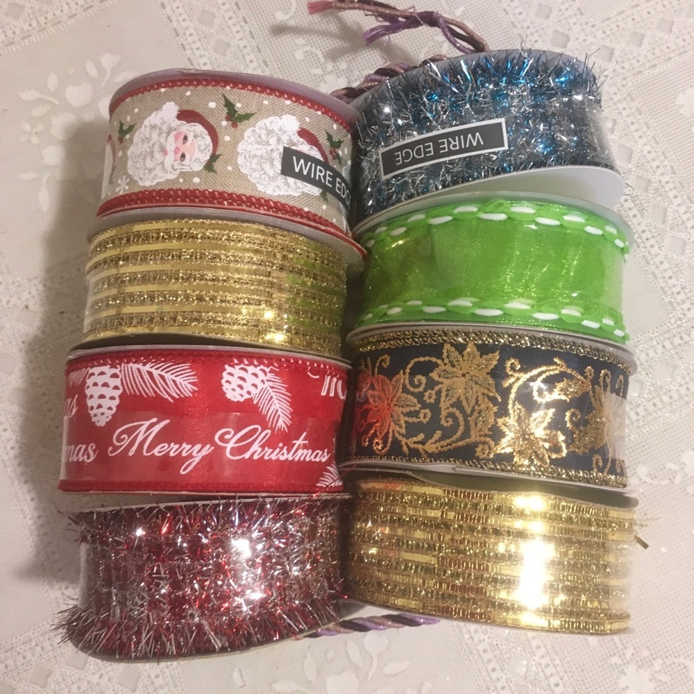 🆕 Ribbon Lot 8 Rolls, each sized  1 1/2” x 10 yd